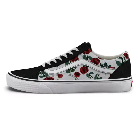 Vans Old Skool Anti-Slip And Wear-Resistant Breathable Low-Top Skateboard Shoes Unisex Black/White Rose
