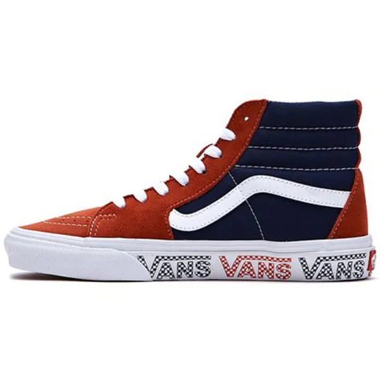 Vans SK8 Skateboarding Shoes Unisex High-top Blue/Orange