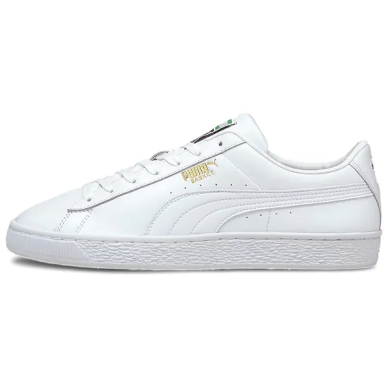 Puma Basket Skateboarding Shoes Unisex Low-top White/Gold