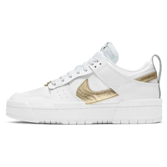 Nike Dunk Low Disrupt White Metallic Gold Women's