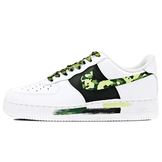 Nike Air Force 1 Skateboarding Shoes Women's Low-top White/yellow/green