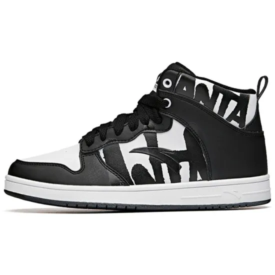 ANTA Skateboard Shoes Women's High-Top Black White