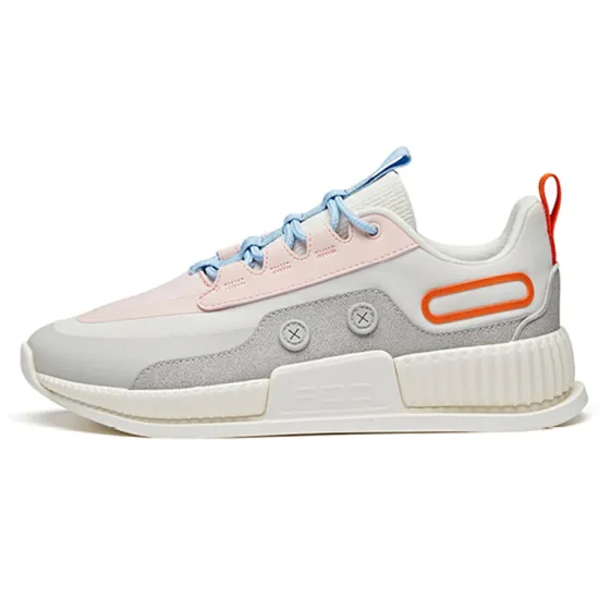 ANTA Life Collection Skateboard Shoes Women's Low-Top Gray White