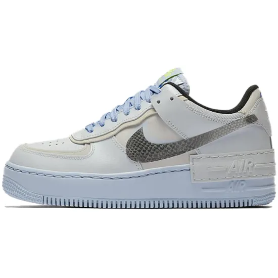 Nike Air Force 1 Low Shadow Pure Platinum Snakeskin Blue Women's