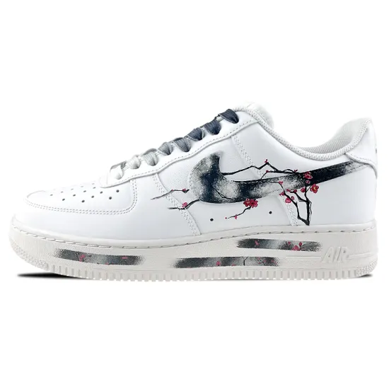 Nike Air Force 1 Air Force 1 Low-Top Skateboard Shoes Men's Black Red