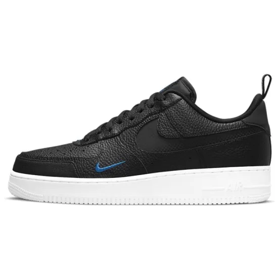 Nike Air Force 1 Low Cut Out Reflective Swoosh Black Blue
