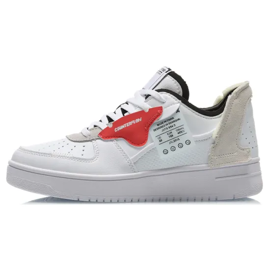 LINING CF Skateboard Shoes Women's Low-Top White Black Red
