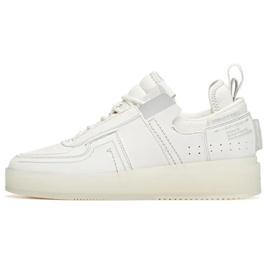 ANTA Skateboard Shoes Women's Low-Top Ivory White/Microchip Gray
