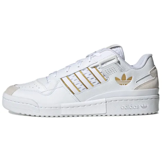 Adidas Originals FORUM Skateboard Shoes Unisex Low-top White/Gold