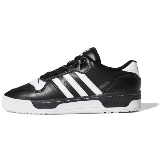 Adidas Rivalry Low Core Black White Stripes