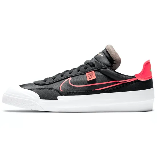 Nike Drop-Type Skateboarding Shoes Men Low-top Core Black / Cloud White / Team Shock Pink 2