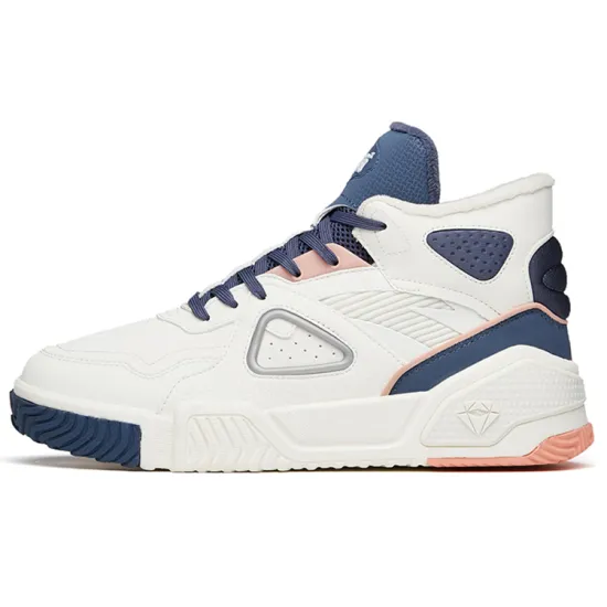 ANTA Life Collection Skateboard Shoes Women's High-Top White Blue