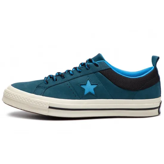 Converse One Star Skateboarding Shoes Unisex Low-top White/Royal Blue/Fern Green