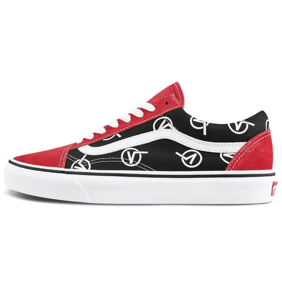 Vans Old Skool Skateboarding Shoes Unisex Low-top Black/Red