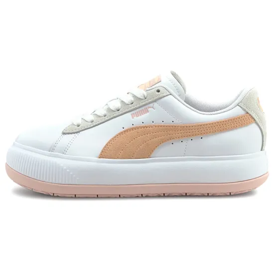 PUMA Suede Skateboarding Shoes Women's Low-top White/Yellow