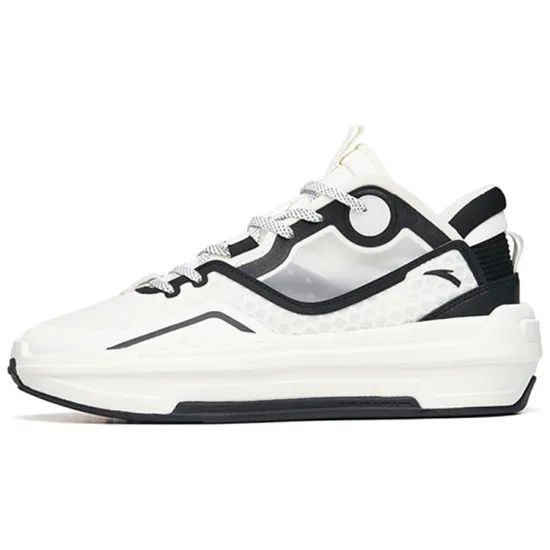 ANTA C37 2.0 Skateboard Shoes Men Mid-Top Ivory White/Black