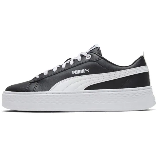 Puma Smash Platform Skateboarding Shoes Women's Low-top Black