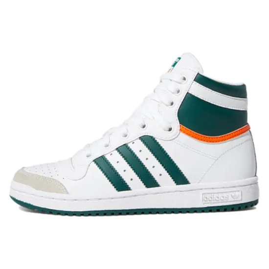 Adidas Originals Top Ten Skateboard Shoes Unisex High-Top White/Green/Gray