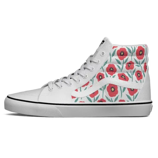 Vans SK8 Skateboarding Shoes Unisex High-top White Printing