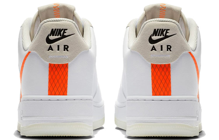 Unisex Nike Air Force 1 Low Skate shoes White/Total Orange - 5