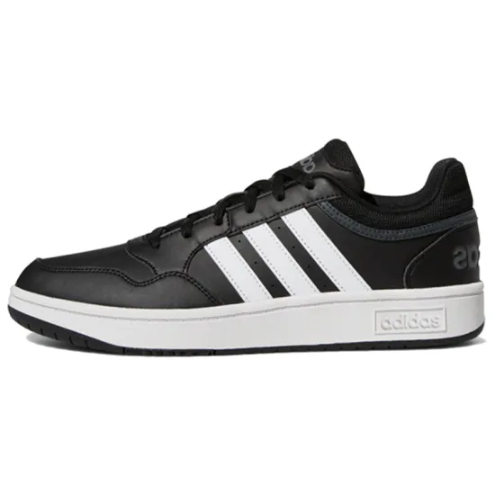 Adidas Neo Hoops 3.0 Low Black White Stripes