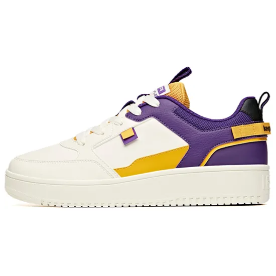 ANTA Skateboard Shoes Men Low-Top Ivory White/Iridescent Purple/Ginger Yellow