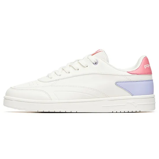 ANTA Skateboard Shoes Women's Low-Top Ivory White/Light Purple