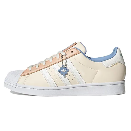 Adidas Originals Superstar Series Skateboarding Shoes Unisex Low-top White/Orange/Blue