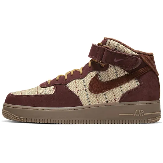 Nike Air Force 1 Mid Plaid Brown