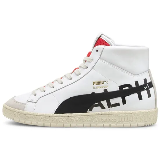 PUMA Ralph Sampson Skateboarding Shoes Unisex Mid-top White/Black/Red