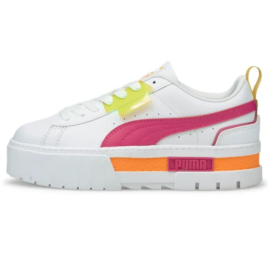 PUMA Mayze Skateboarding Shoes Women's Low-top White/pink/green