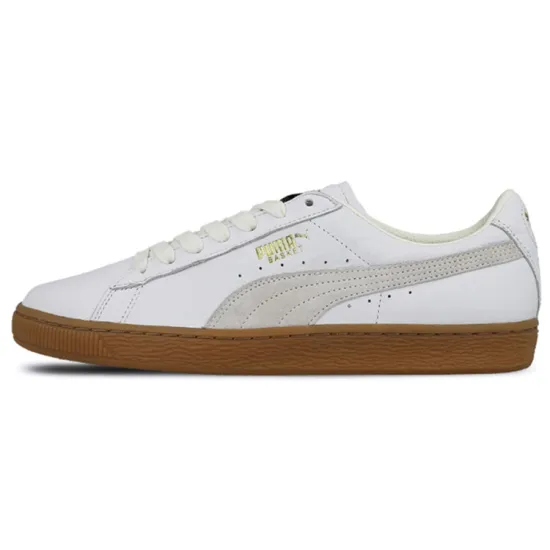 Puma Basket Skateboarding Shoes Men Low-top White