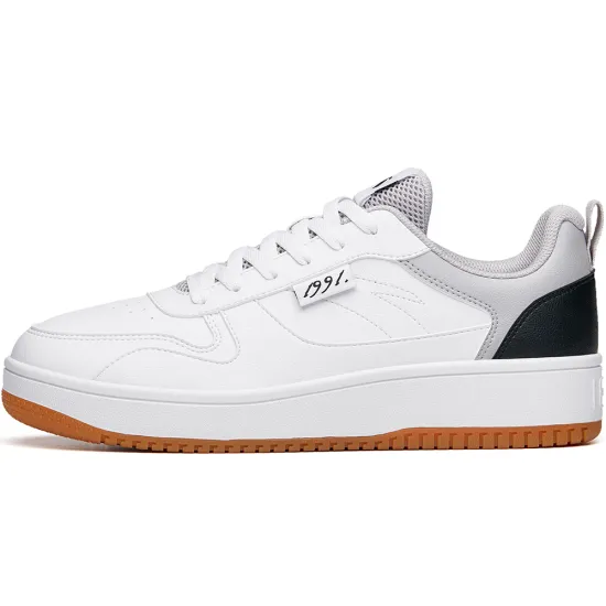 ANTA Life Collection Skateboard Shoes Men Low-Top White Gray Black