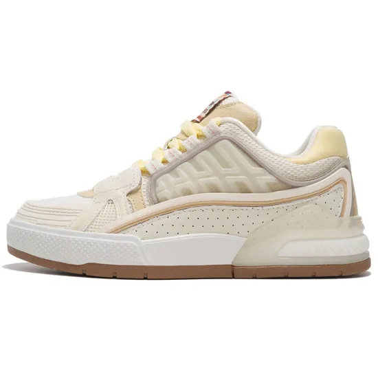 LiNing Skateboard Shoes Women's Low-Top Light Antique Yellow