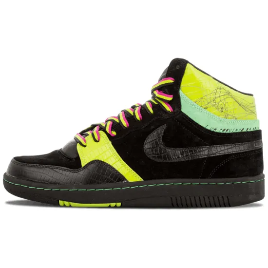 Nike Court Force Skateboarding Shoes Men High-top Black/Green