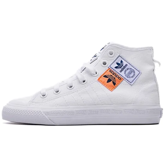 Adidas Originals NIZZA Series Skateboard Shoes Unisex High-top White