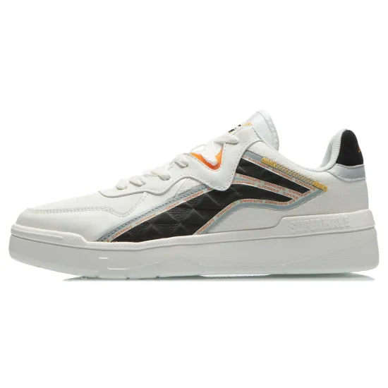 LINING Wave Skateboard Shoes Men Low-Top Snow White/Black