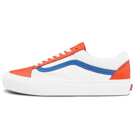 Vans Old Skool Skateboarding Shoes Unisex Low-top White/Orange/Blue