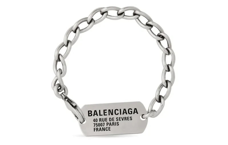 Balenciaga Logo Engraved Bracelet