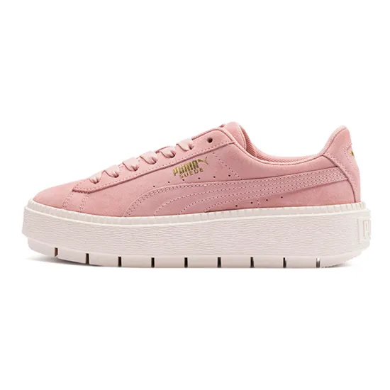 PUMA Platform Trace Skateboarding Shoes Women's Low-top Pink/white