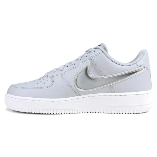 Nike Air Force 1 Skateboarding Shoes Men Low-top Grey/White/Silver