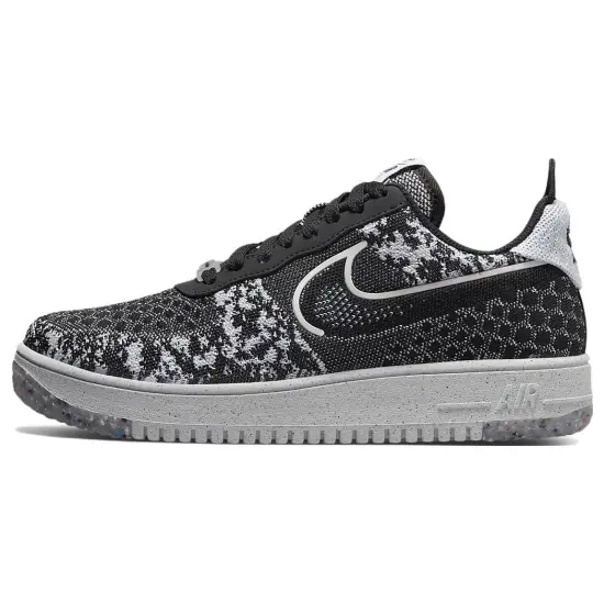Nike Air Force 1 Low Crater Flyknit Black White Melange