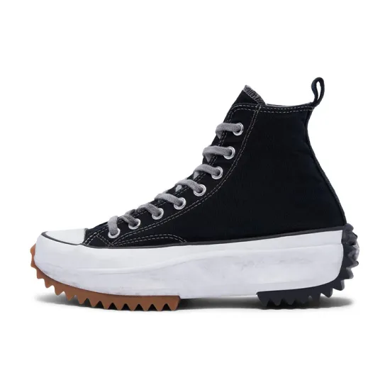 Converse Run Star Hike Hi Black White Gum Distressed