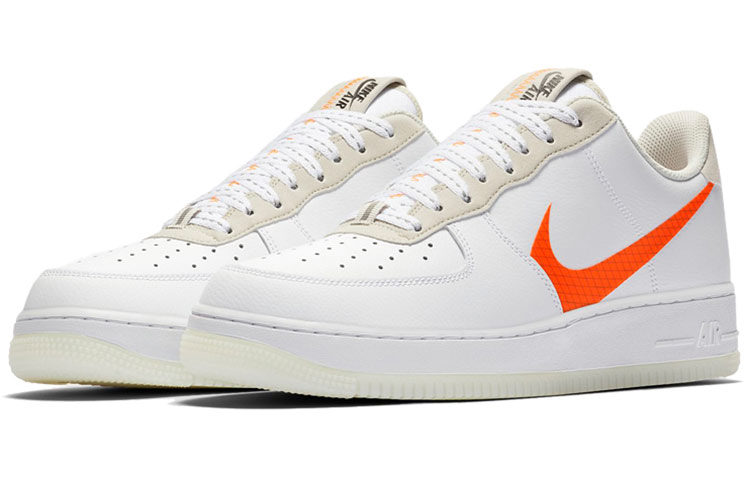 Unisex Nike Air Force 1 Low Skate shoes White/Total Orange - 3