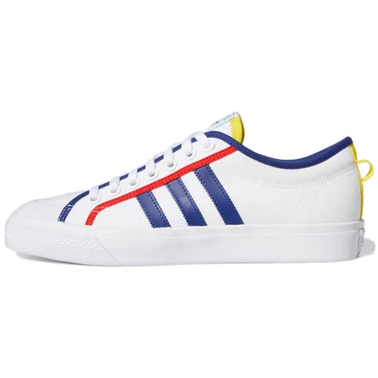 Adidas Originals NIZZA Skateboard Shoes Unisex Low-top White/Blue/Red/Yellow