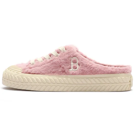 MLB Playball Mule Cushioning Lightweight Low Top Skateboard Shoes Unisex Pink White