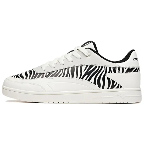 ANTA Skateboard Shoes Men Low-Top Ivory White/Light Gray/Black