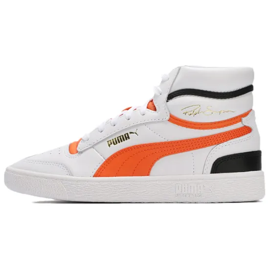 Puma Ralph Sampson Skateboarding Shoes Unisex High-top Puma White/orange/black