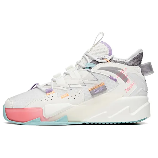 Anta Life Collection KT G6 Soup Lightweight And Wear-resistant Low-Top Skateboard Shoes Women's White Gray Pink