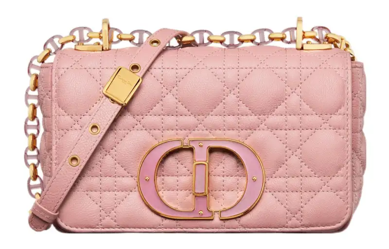 DIOR Caro Calfskin Shoulder Bag, Crossbody Bag, Handbag Small Women's Pink